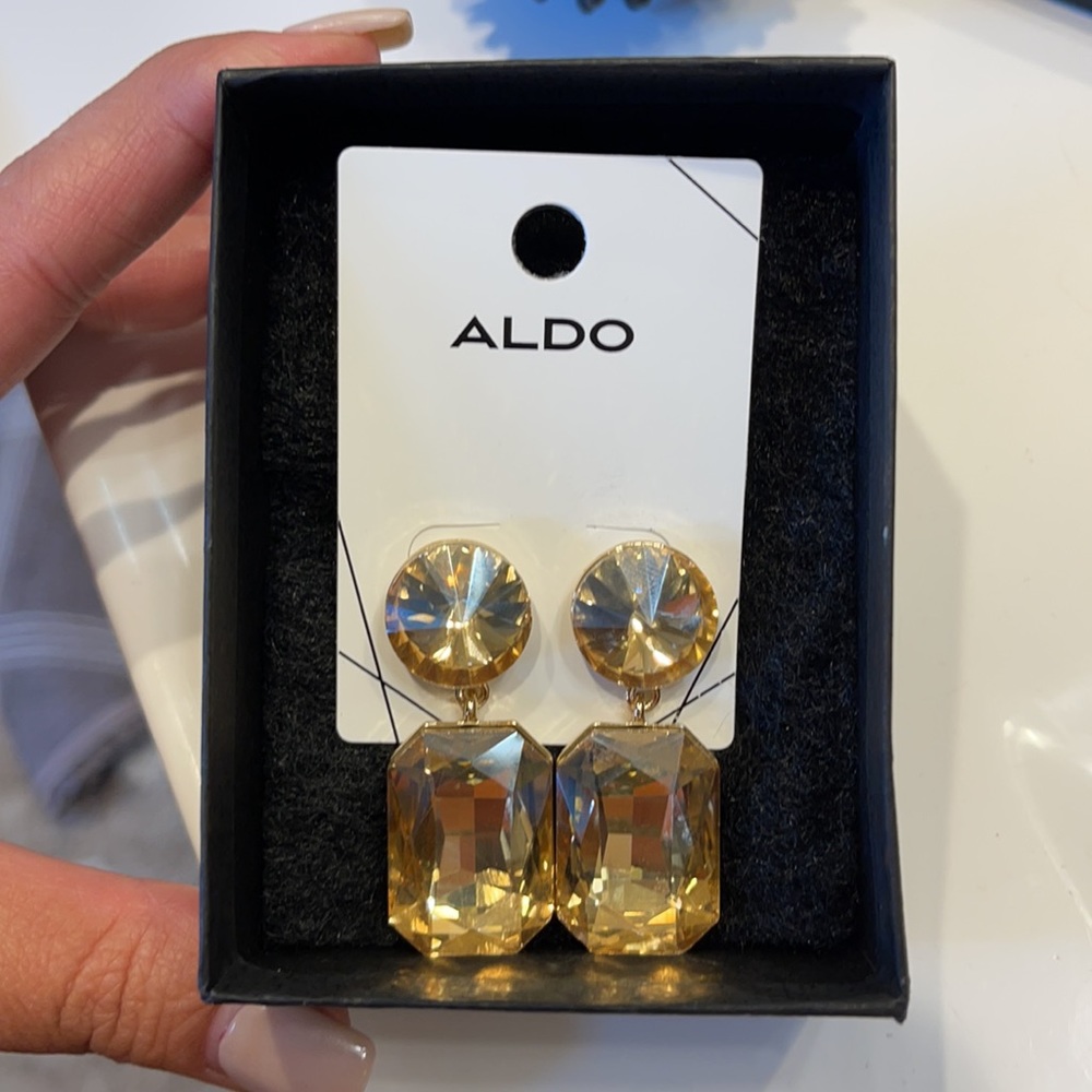 Aldo Champagne Color Square Earrings